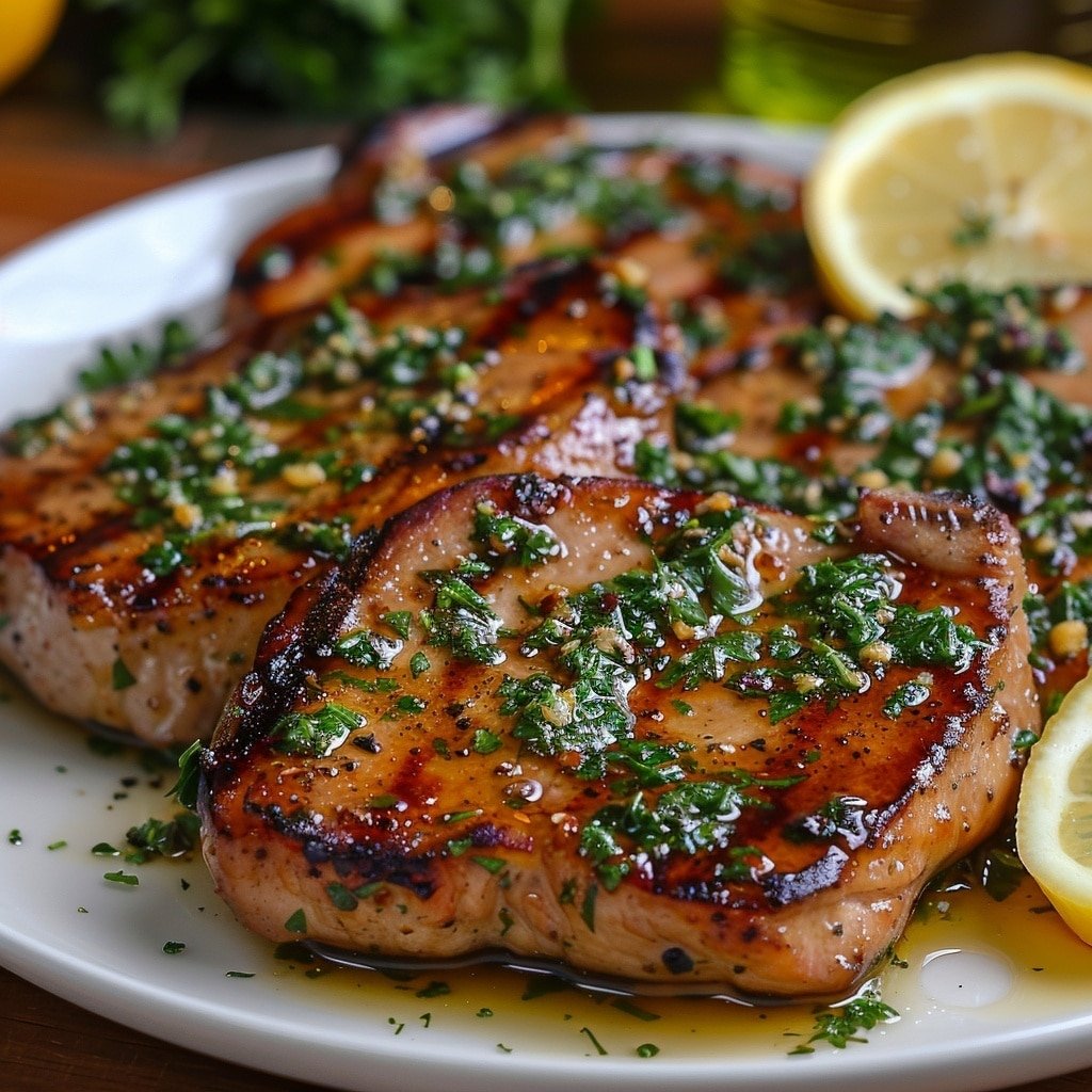 Juicy Sicilian Pork Chops with Herbs, Garlic, and Lemon Recipe - Recipe Image